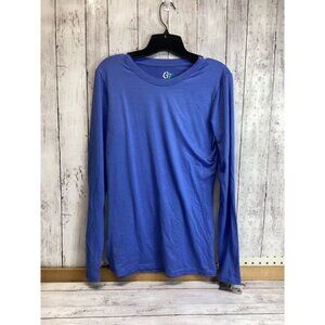 tropical y2k boho indie GT Women Size Medium Shirt-Long Sleeve Blue